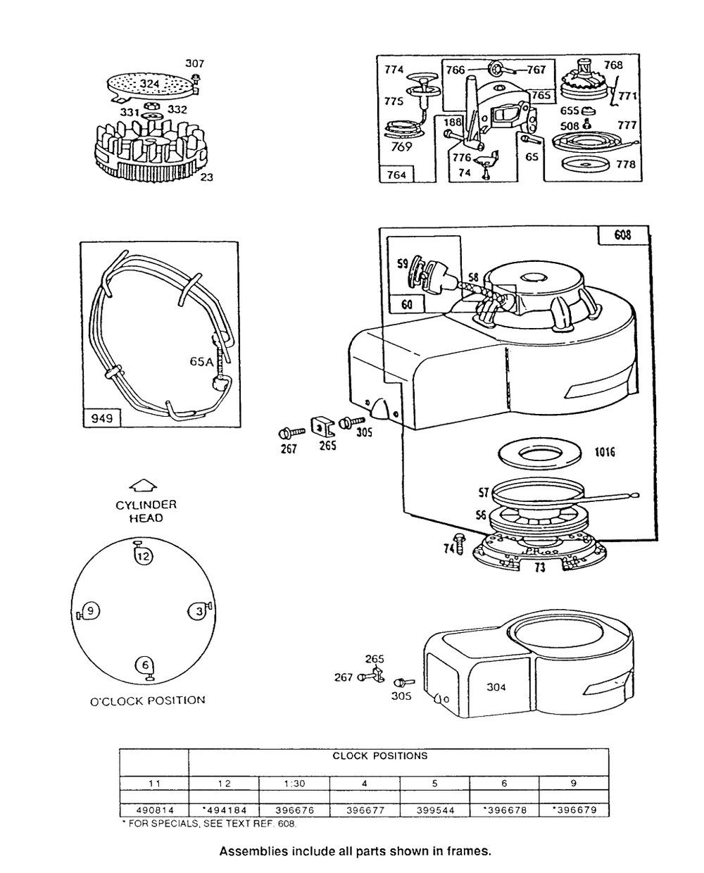 Blower Hsgs, Vertical Pull Diagram and Parts List for  Briggs and Stratton Engine